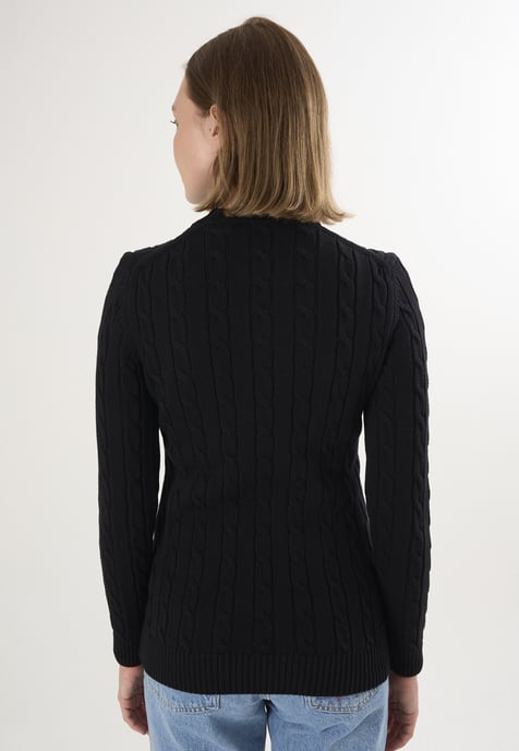Pullover V-Neck Cable Knit Pullover - Image 4
