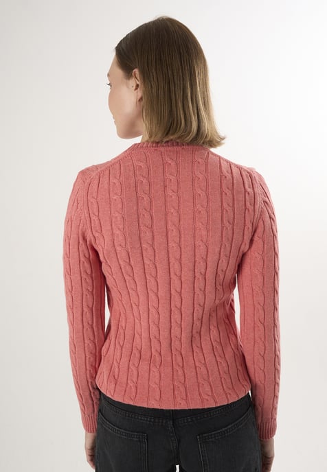 Pullover V-Neck Cable Knit Pullover - Image 4