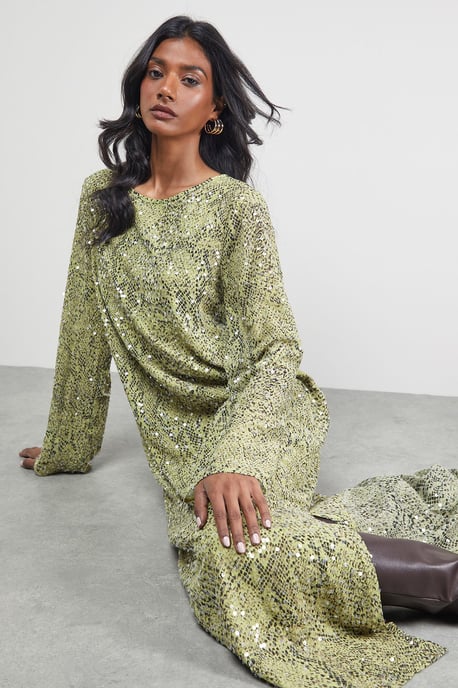 Sequin Column Midi Dress - Image 1