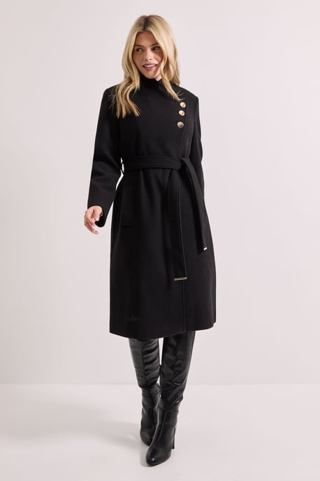 Funnel Neck Belted Coat - Image 4