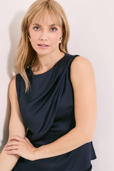 Hammered Satin Caped Top - Image 2