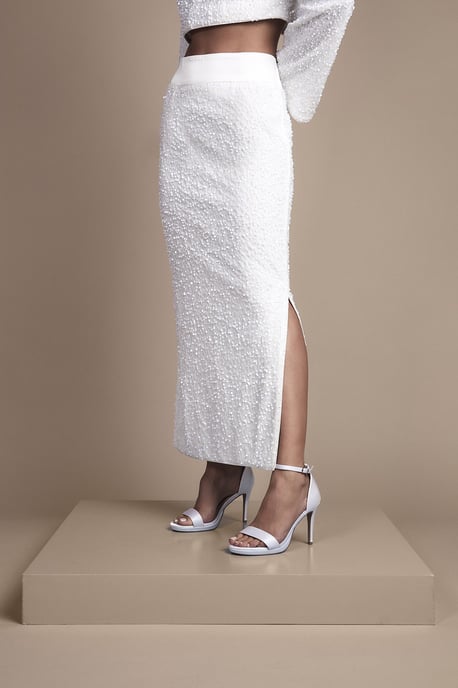 Velvet Sequin Column Midi Skirt - Image 2