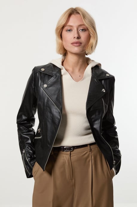 Leather Signature Biker Jacket - Image 2