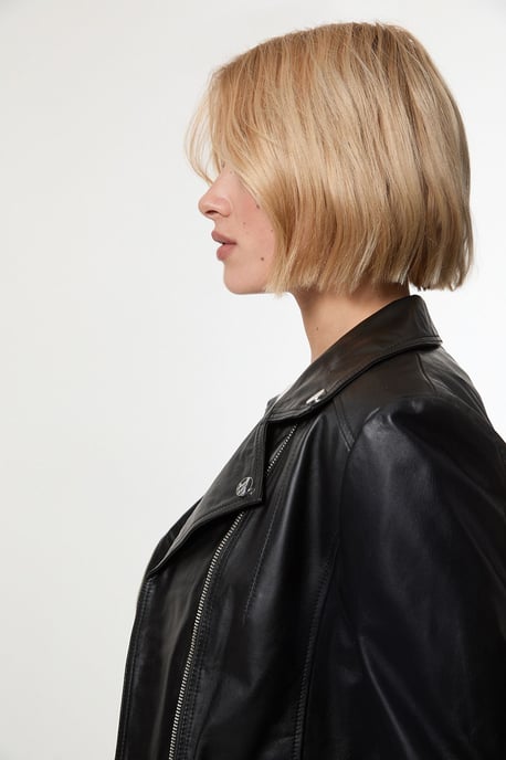 Leather Signature Biker Jacket - Image 3