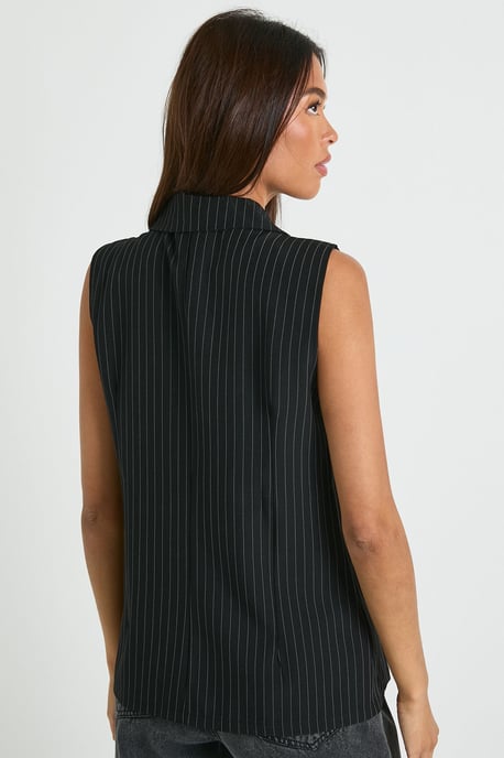 Pinstripe Longline Tailored Waistcoat - Image 2