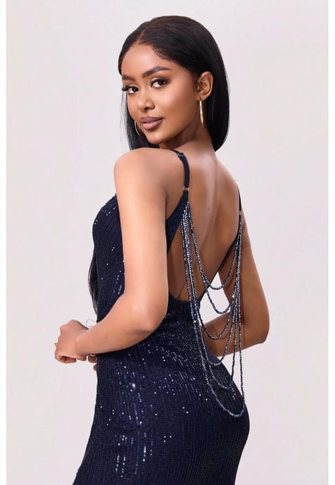 Everyday the Label Women's Split Sequin Backless Maxi Cami Dress - Image 2