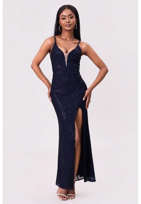 Everyday the Label Women's Split Sequin Backless Maxi Cami Dress - Image 3