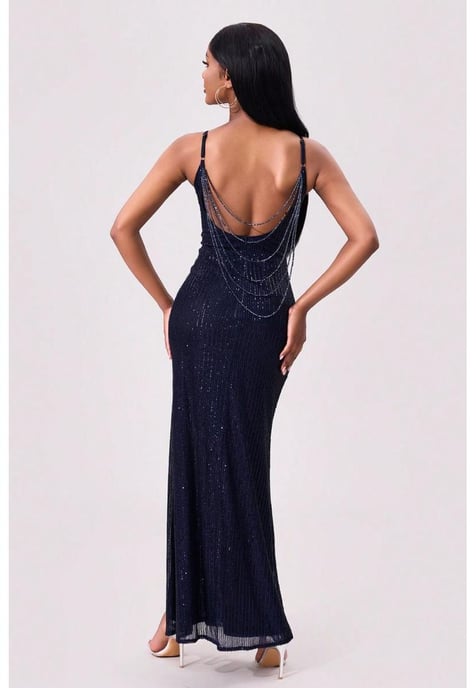 Everyday the Label Women's Split Sequin Backless Maxi Cami Dress - Image 4