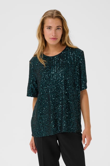 Blouse met korte mouwen KAlila Blouse met korte mouwen Regular fit dark green - Image 3