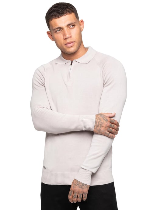 Enzo Milano | Mens Half Zip Polo Jumper - Image 1