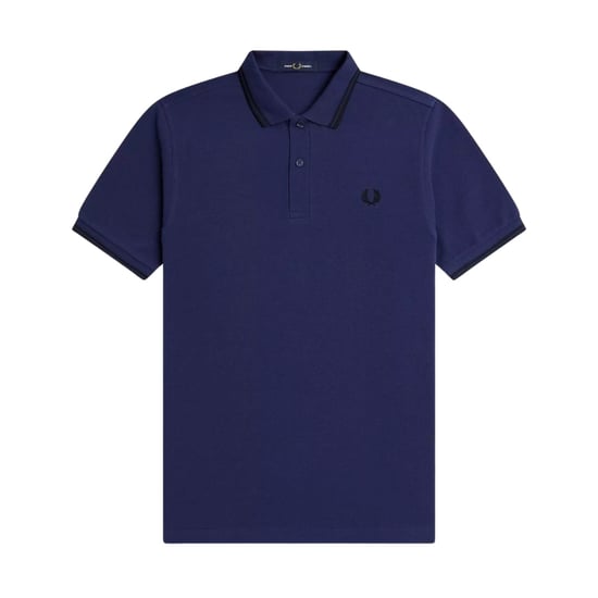 Fred Perry Zwart Dubbelpuntkraag Frans Marineblauw Poloshirt - Image 1