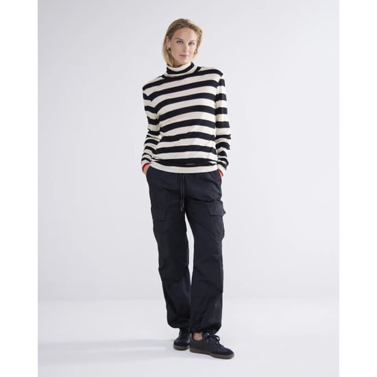 Summum 3s5013-30643 985 turtle neck top sheer jersey stripe black-ivory - Image 3