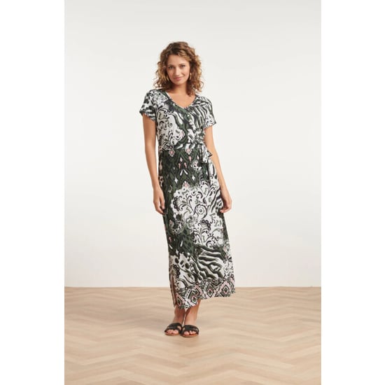 Smashed Lemon 24147 stretch zomerjurkarmy green aztec print | - Image 4