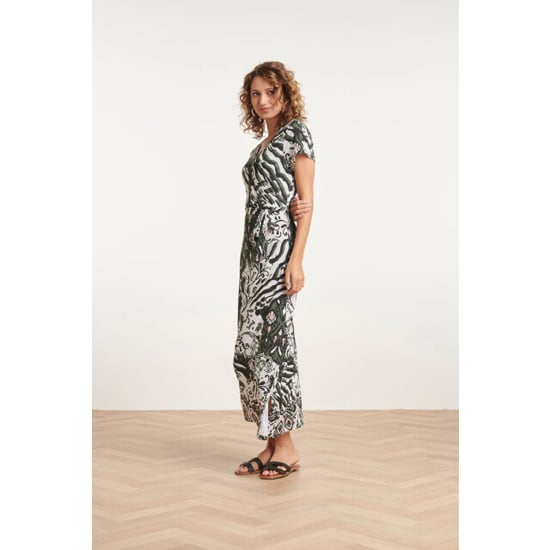 Smashed Lemon 24147 stretch zomerjurkarmy green aztec print | - Image 6