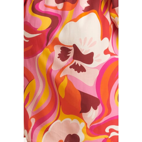 Smashed Lemon 24000 floral retro print v-neck jurk met riem | - Image 6