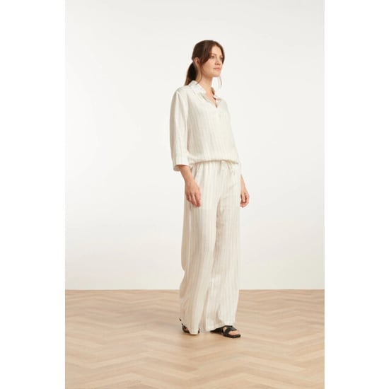 Smashed Lemon 25129 te pinstripe linnen top met v-hals | - Image 5