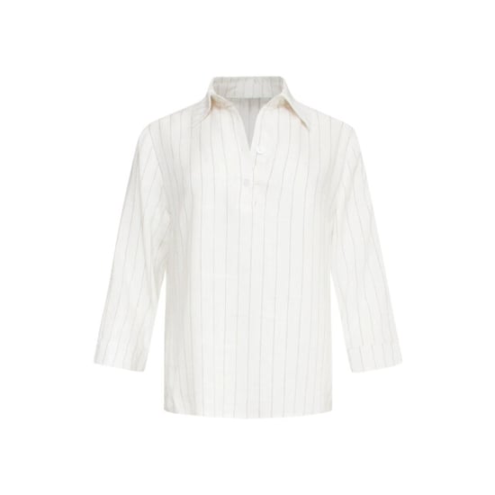 Smashed Lemon 25129 te pinstripe linnen top met v-hals | - Image 6