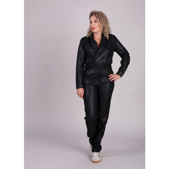 Homage to Denim E flowy coated cross over jumpsuit - Image 5