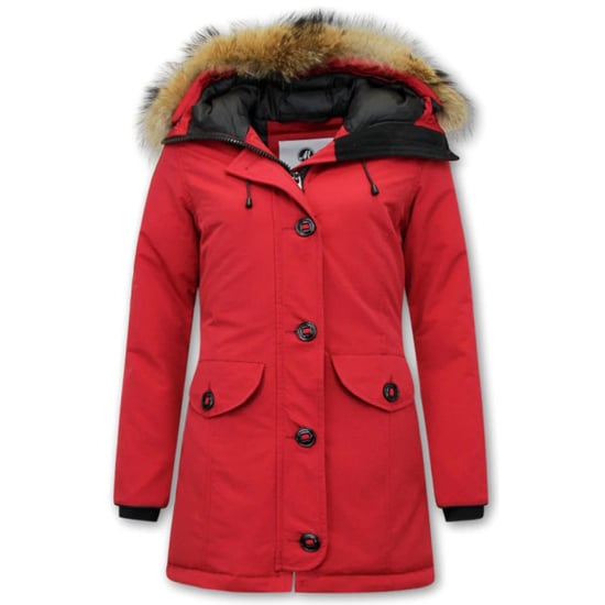 Matogla Rode winterjas met bontkraag - Image 1