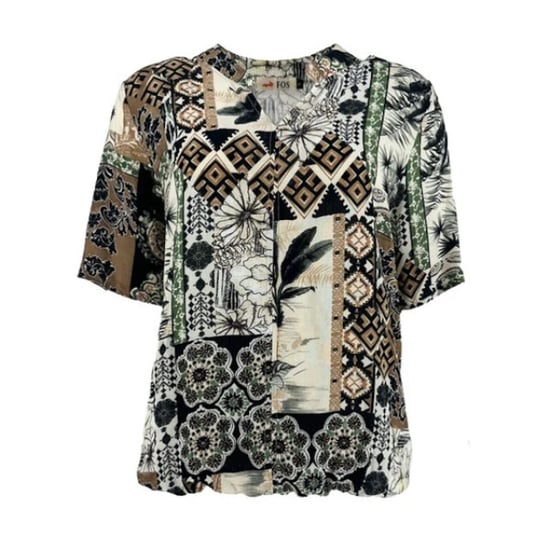 FOS Amsterdam Top doortje patch tropical zwart - Image 1