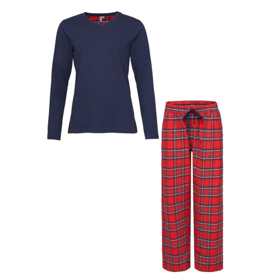 By Louise Dames pyjama set met flanellen pyjamabroek donker - Image 1