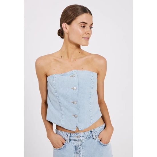 Norr Ninni tube denim top - - Image 2