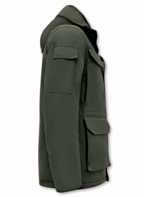 Beluomo Halflange winterjas met capuchon - Image 4