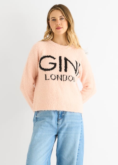 Pink Gini Logo Cozy Knit Jumper - Image 1