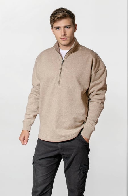 Mens Zip Neck Sweatshirt - Image 1