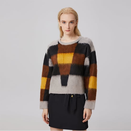 Oversized trui met ruitjespatroon - Image 1