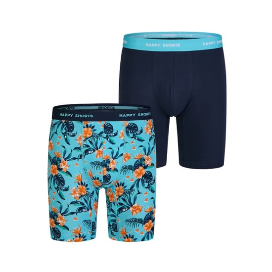 Happy Shorts Heren boxershorts met lange pijpen boxer briefs flower print 2-pack - Image 1