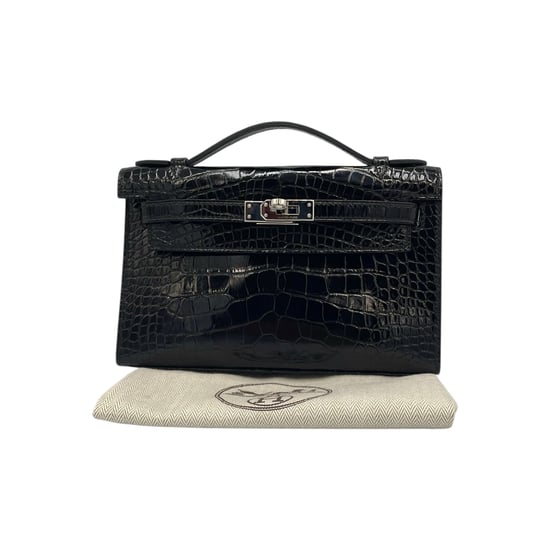 Hermès Kelly Mini Pochette 22 Zwart Niloticus Krokodil - Image 1