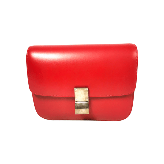 Celine Classic Box Medium Red Calfskin - Image 1