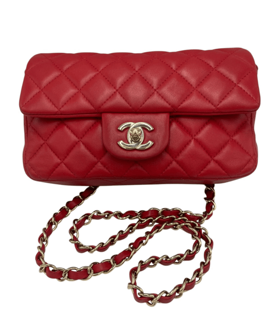Chanel Classic Double Flap Klein Rood Lamsleer Goud - Image 1