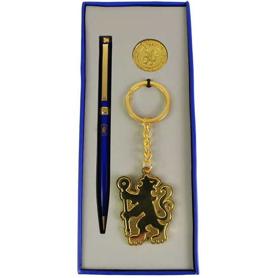 Chelsea FC 3pc Pen Badge Key Ring Gift Set - Image 1