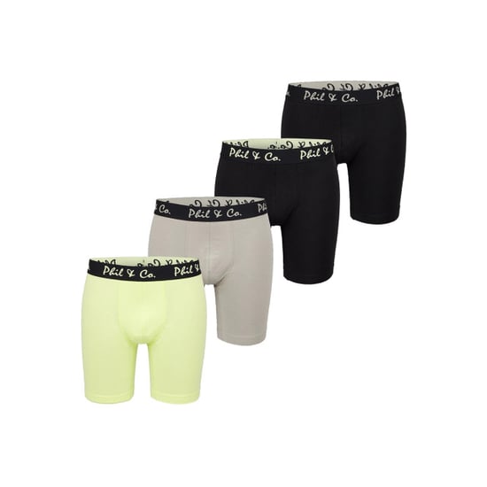 Phil & Co Boxershorts heren met lange pijpen boxer briefs 4-pack geel / beige - Image 1