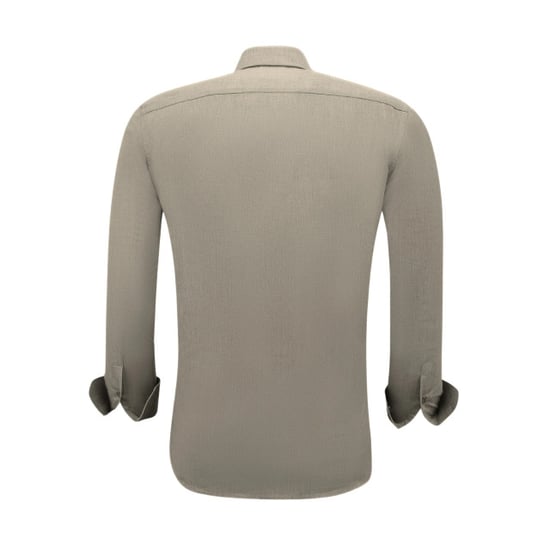 Gentile Bellini Overhemden lange mouw effen oxford slim fit bruin - Image 4