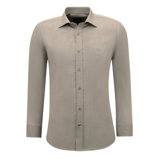 Gentile Bellini Overhemden lange mouw effen oxford slim fit bruin - Image 5
