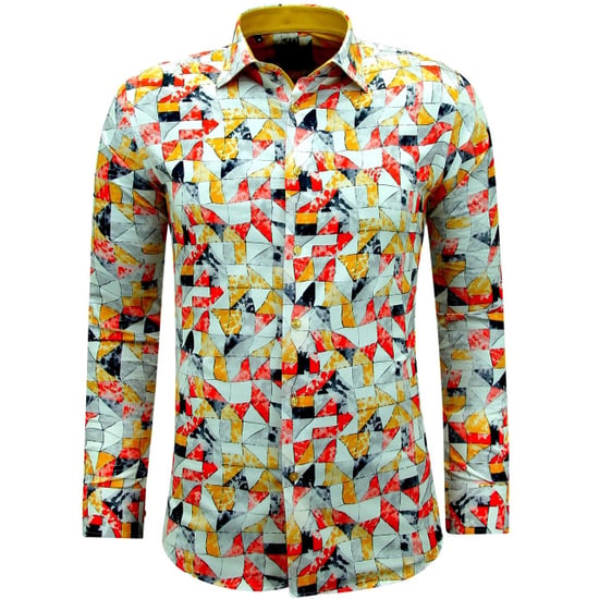 Gentile Bellini Strijkvrijlange mouwen slim fit met geel - Image 1