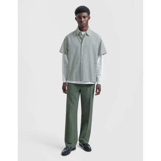 Olaf Hussein Boxy seersucker stripe shirt ss korte mouw overhemden m200303 - Image 4