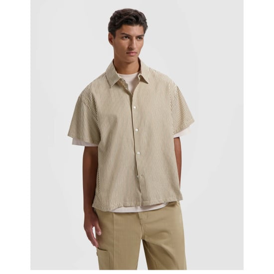 Olaf Hussein Boxy seersucker stripe shirt ss korte mouw overhemden m200303 - Image 3