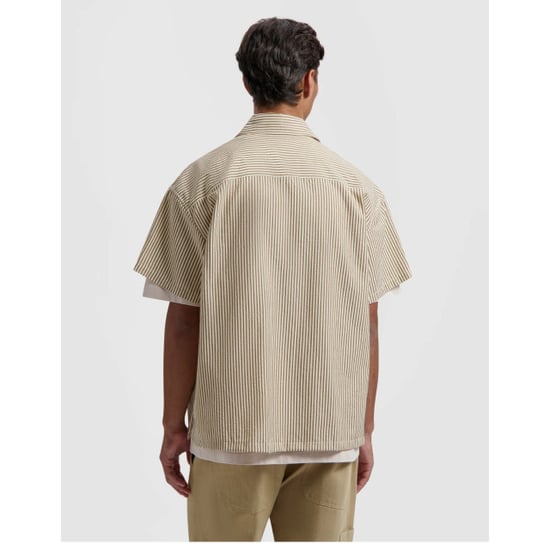 Olaf Hussein Boxy seersucker stripe shirt ss korte mouw overhemden m200303 - Image 5