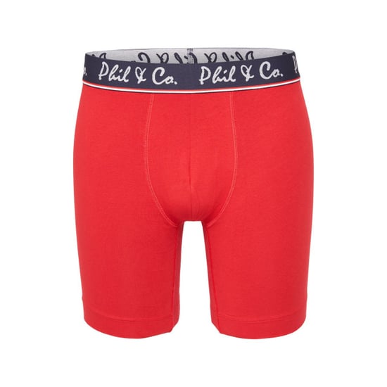 Phil & Co Boxershorts heren met lange pijpen boxer briefs 3-pack blauw / rood - Image 4