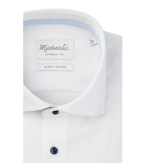 Michaelis Uni wit twill overhemd met donker knopen - Image 3