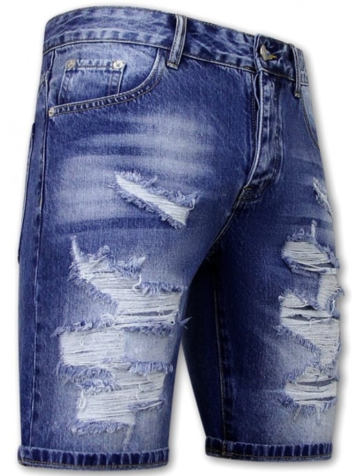 Enos Korte spijkerbroek met gaten denim short - Image 3