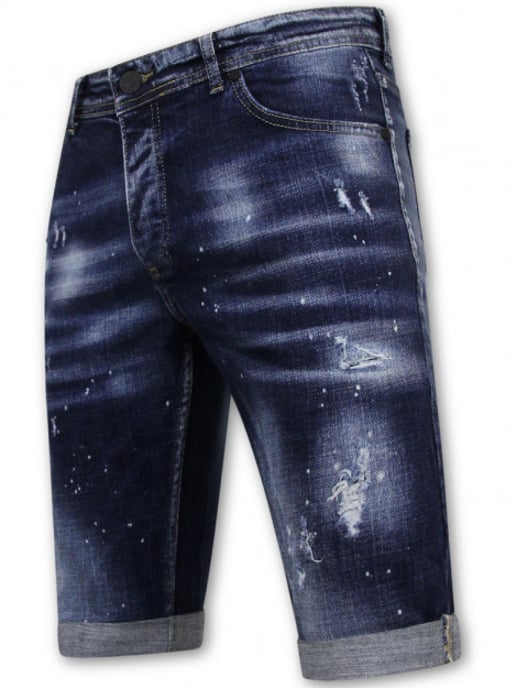 Local Fanatic Men's paint splatter stonewashed short slim fit - Image 2
