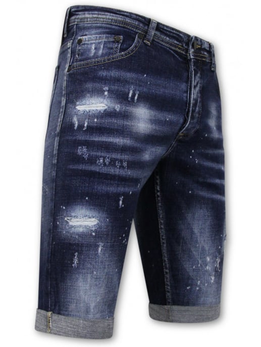 Local Fanatic Men's paint splatter stonewashed short slim fit - Image 3
