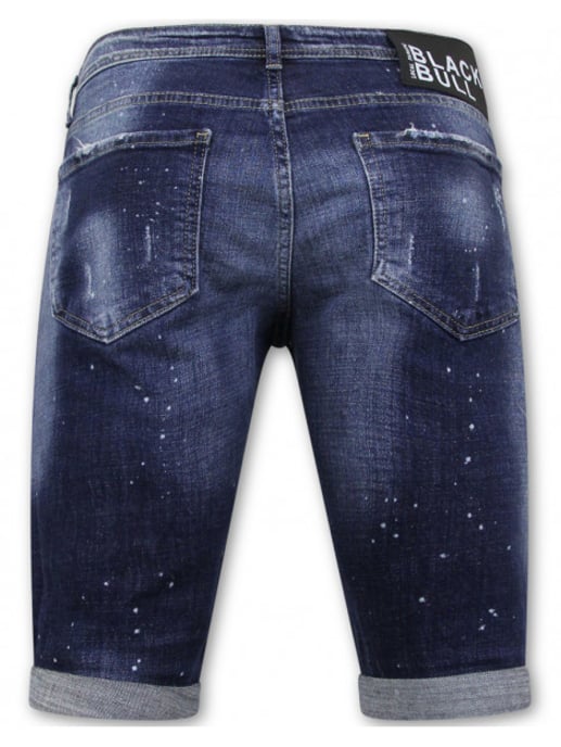 Local Fanatic Men's paint splatter stonewashed short slim fit - Image 5