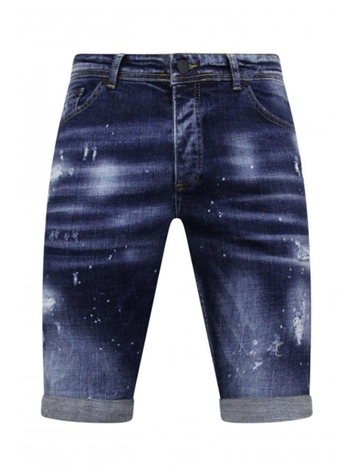 Local Fanatic Men's paint splatter stonewashed short slim fit - Image 6