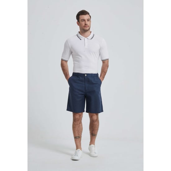William de Faye Linnen shorts blauw - Image 1
